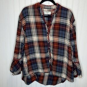 One Teaspoon Cotton Checkered Fatasie Shirt Size Extra Large